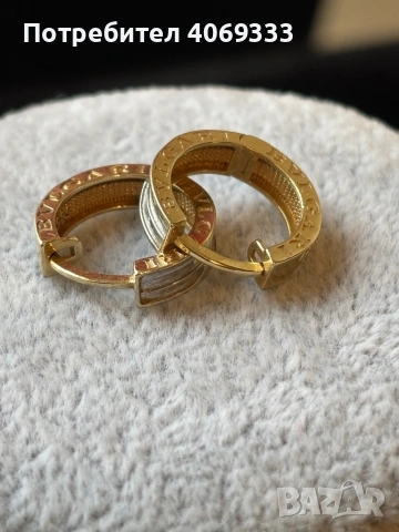 Златни обеци Булгари 3.58гр 14к, снимка 2 - Обеци - 53467889