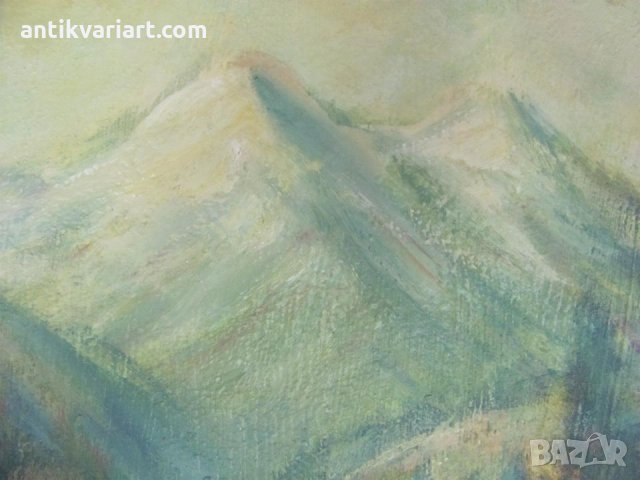 50-те Антикварна Картина масло Н.Илиев, снимка 3 - Картини - 26213253