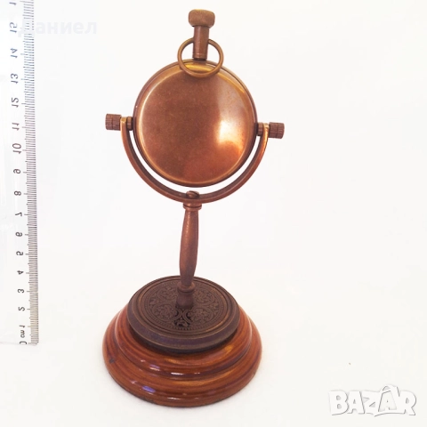Часовник настолен бронзов с ретро дизайн , снимка 2 - Други - 47087572