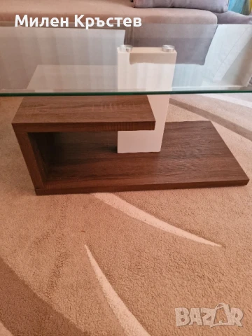 Холна масичка от стъкло и дърво., снимка 7 - Маси - 51014092