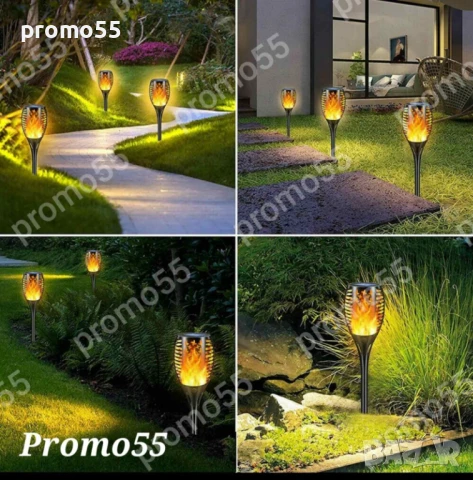 Соларна лампа 76см. за декорация на градина и двор с огнен ефект, танцуващ пламък, снимка 8 - Соларни лампи - 50754306