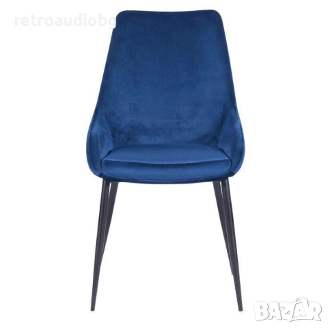 Трапезен стол HEDON в синьо, снимка 3 - Столове - 52750549