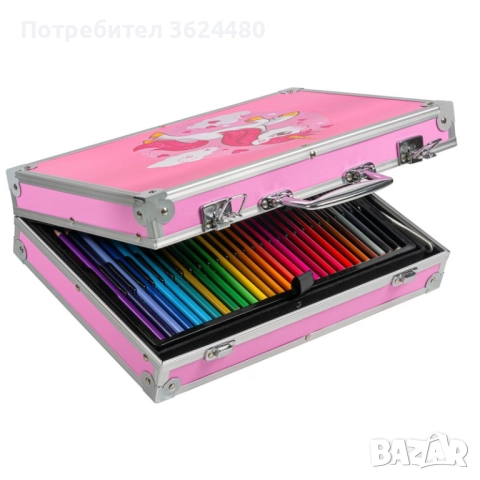 Комплект 145 Елемента Моливи Флумастери и Пастели 4723