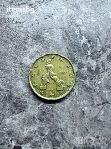 Монета 20 Цента Италия 2002