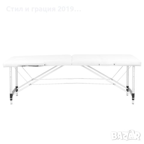 Преносима двусекторна кушетка Komfort 186 х 59 х 62/80 см - бяла/черна, снимка 6 - Кушетки - 43922123