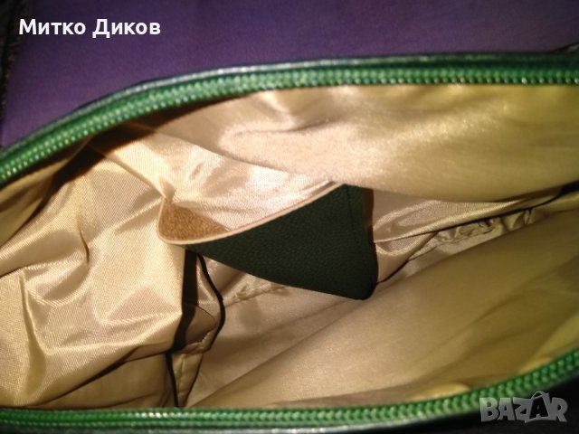 Женска кожена чанта нова маслено зелена 31х21х10см, снимка 6 - Чанти - 43560558