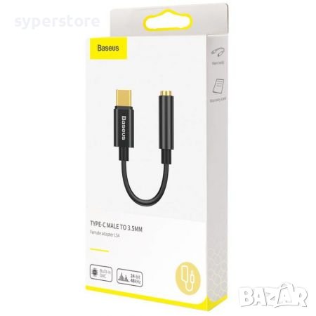 Преходник адаптер от USB Type C към 3.5mm Стерео жак Baseus CATL54-01 Adapter USB-C to 3.5mm Stereo , снимка 5 - Кабели и адаптери - 38146997