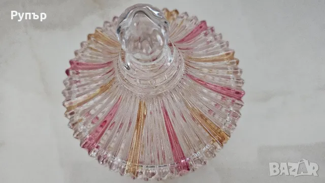 Цветна кристална захарничка, снимка 2 - Антикварни и старинни предмети - 49334501