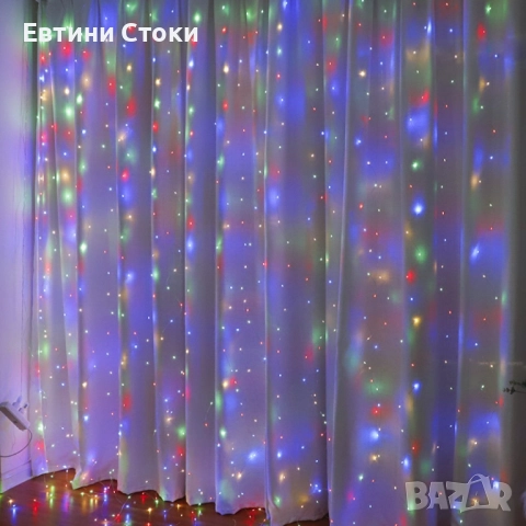 Коледни лампички с 300 Led лампи 3 метра на 3 метра с дистанционно, снимка 8 - Декорация за дома - 52041371