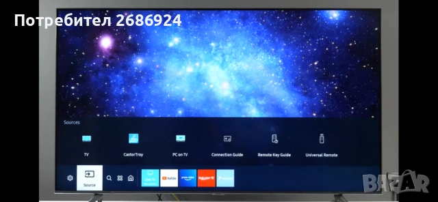 ПродавамТЕЛЕВИЗОР SAMSUNG UE50AU7172, 127 СМ, 3840X2160 UHD-4K, 50 INCH, LED, SMART TV, TIZEN, ЧЕРЕН