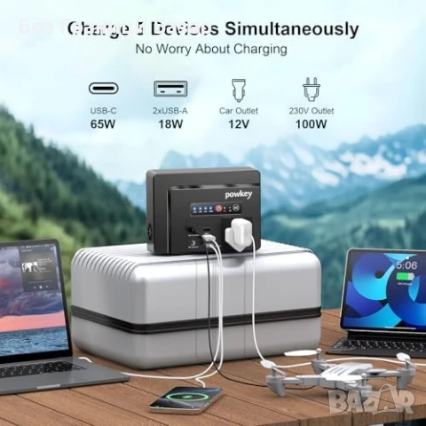 Нова Преносима Станция Power Bank 97.68Wh 100W AC/USB-C/12V За Къмпинг, снимка 3 - Друга електроника - 50636681