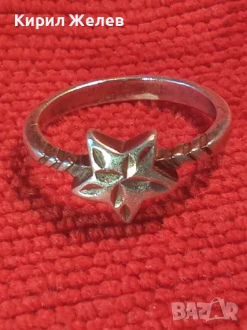 ЗВЕЗДОВИДЕН СРЕБЪРЕН ПРЪСТЕН СРЕБРО 925 ПРОБА СТИЛНО БИЖУ РЪЧНА ВИНТИДЖ АРТ ИЗРАБОТКА 44797, снимка 7 - Пръстени - 46233071