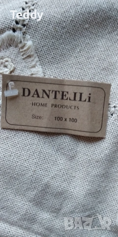 Нова квадратна ленена покривка за маса, 1м/1м