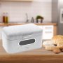 Метална кутия за хляб, инокс с бяло мраморно покритие, 30x19,5x15,8 см, снимка 2