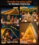 Соларни къмпинг лампички, 2м, 2-в-1, фенер и гирлянд с 8 режима, USB зареждане и дистанционно, снимка 7