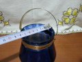 стара стъклена ледарка цветно кобалтово стъкло , снимка 3