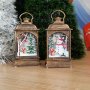 1187 Мини коледен фенер с Дядо Коледа и Снежко светеща коледна украса, снимка 6