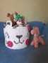 Голям детски кош за играчки ръчно пленет Hello Kitty , снимка 1 - Мебели за детската стая - 28451369
