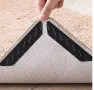 Противоплъзгащи стикери за килим, Лепенки за килим, Черни, 13x2,5см - 4 бр. , снимка 1