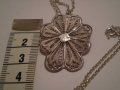 Старинен  медальон - филигран със нов синджир, снимка 3