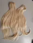 Естествена плътна коса висок клас светлоруса. Цена за 100 грама, снимка 1