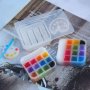 малка Палитра бои четка силиконов молд форма фондан шоколад смола, снимка 1 - Форми - 33512300