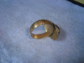 СТАРИНЕН МЕДЕН с ДЪЛБОКА ПОЗЛАТА СКЪПОЦЕНЕН ПРЪСТЕН с ПОЛИРАН НАТУРАЛЕН ЯСПИС РЪЧНА ИЗРАБОТКА 22219, снимка 12