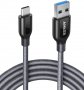 Anker Powerline+ USB-C към USB 3.0 кабел (200 см), оплетка от найлон с висока издръжливост, снимка 1 - USB кабели - 40126349