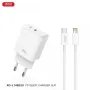 Зарядно/Адаптер 220V / XO-L145 20W / 1xPD, 1xLightning(iPhone) + Type-C - Lightning Кабел / Бял Барк, снимка 3