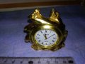 Стар ПОЗЛАТЕН МЕТАЛЕН НАСТОЛЕН КВАРЦОВ ЧАСОВНИК CAMEY 41282, снимка 8
