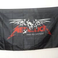 Metallica знаме флаг Металика Seek And Destroy heavy metal хеви метъл, снимка 1 - Декорация за дома - 43356229