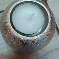 Масивен чаен свещник в сребристо, снимка 3 - Декорация за дома - 36646394
