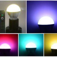 Крушка LED RGB , С дистанционно управление, E27, снимка 7 - Други стоки за дома - 28508864