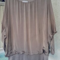 Красива копринена блуза Италия цвят капучино, снимка 8 - Блузи с дълъг ръкав и пуловери - 40686057