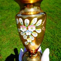 Bohemia кристална ваза,злато. , снимка 9 - Вази - 33145692