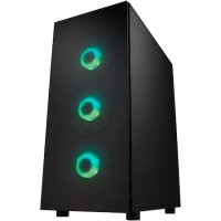 Нова КУТИЯ FSP CMT340 PLUS TG ATX MID TOWER, ЧЕРНА, снимка 3 - Геймърски - 43001868