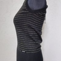 Дамски черен топ, пуловер без ръкави, снимка 3 - Блузи с дълъг ръкав и пуловери - 42957583