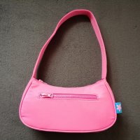 Текстилна малка дамска чанта за рамо в розов цвят, снимка 13 - Чанти - 43734395