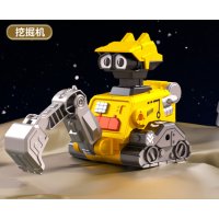 Подвижен робот играчка с дизайн на строителна машина , снимка 4 - Фигурки - 43118820