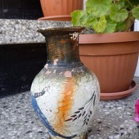 Стара керамична ваза,антична реплика , снимка 4 - Антикварни и старинни предмети - 36816162