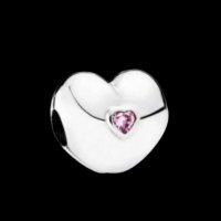 Outlet Sale Сребърен елемент стопер Пандора сърце,основа pink heart/нов, снимка 1 - Колиета, медальони, синджири - 43567281