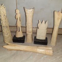 Лот фигури статуетки от кост, снимка 1 - Антикварни и старинни предмети - 43300627