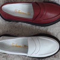 Oбувки, естествена кожа, бели и бордо, код 543/ББ1/89, снимка 7 - Дамски ежедневни обувки - 40375892