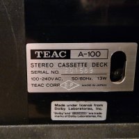 Винтидж рядък стерео касетен дек Teac A-100, снимка 8 - Декове - 43697247