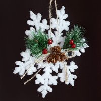 1192 Висяща коледна украса снежинка с декорация за окачване, снимка 1 - Декорация за дома - 26694239