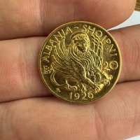 Златна Монета Албания 20 Франга Ари 1926г. Скендербег, снимка 3 - Нумизматика и бонистика - 43939982