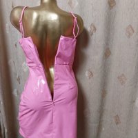 L Розова рокля от лак / винил /, снимка 5 - Рокли - 43749514