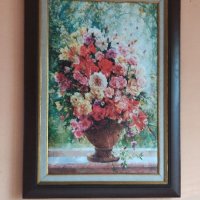 Картина в рамка Цветя във ваза , снимка 1 - Картини - 33097221