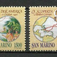 Сан Марино 1992 "Откриване на Америка", чиста серия, неклеймована, снимка 1 - Филателия - 43742854