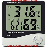 Стаен термо метър HTC-2, Термо метър вътрешна и външна температура, Влагомер, Часовник